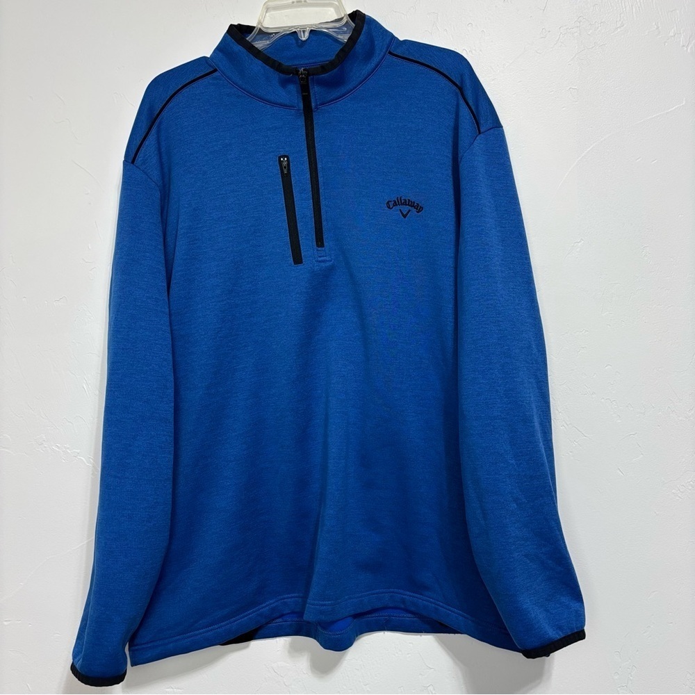 Callaway Men's 1/4 Quarter Zip Blue Pullover Sweatshirt Jacket Men's XXL 2XL